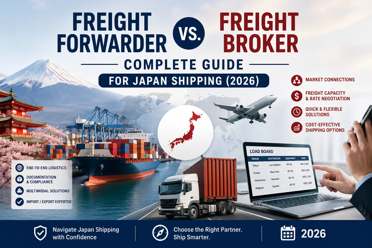 Freight Forwarder vs Freight Broker Complete Guide for Japan Shipping (2026)