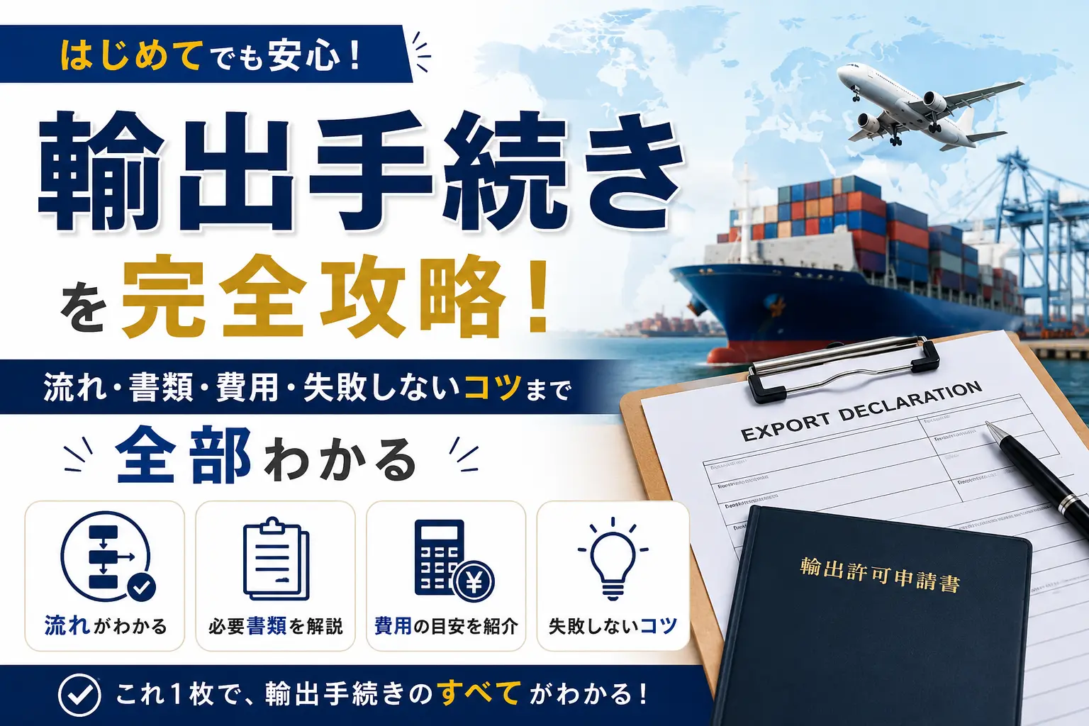 輸出手続きを完全攻略：流れ・書類・費用・失敗しないコツまで全部わかる