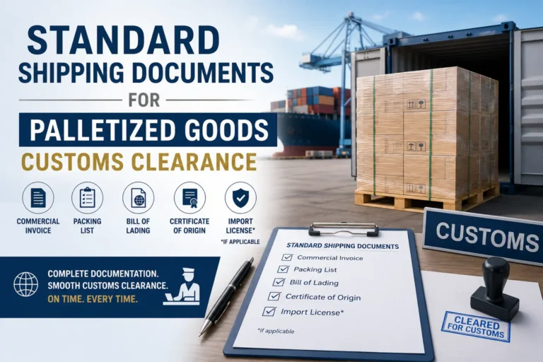 Standard Shipping Documents for Palletized Goods Customs Clearance