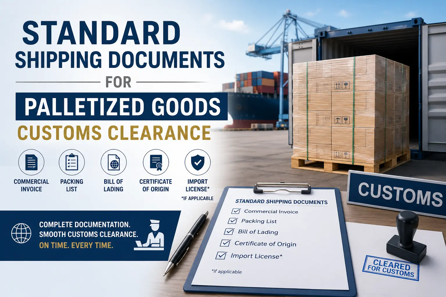 Standard Shipping Documents for Palletized Goods Customs Clearance