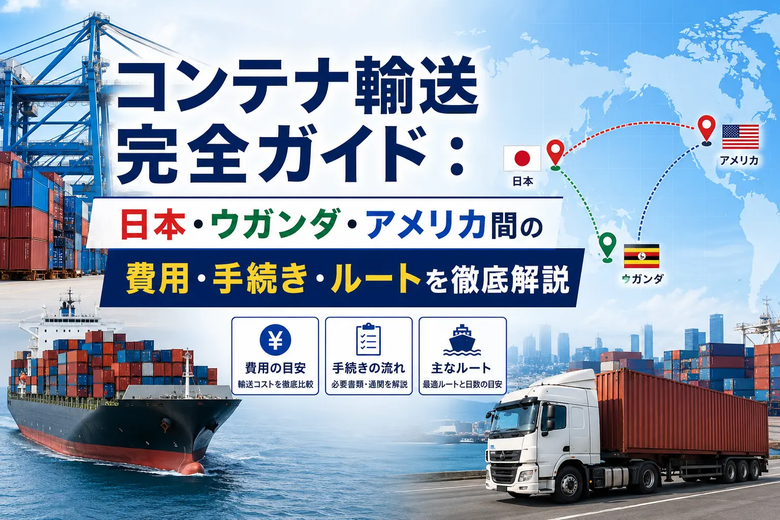 コンテナ輸送完全ガイド：日本・ウガンダ・アメリカ間の費用・手続き・ルートを徹底解説